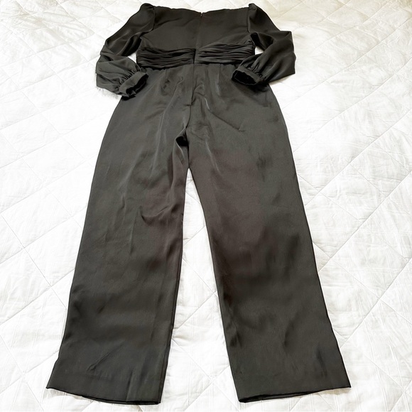 IEENA FOR MAC DUGGAL Evening Ruched Plunging Neck Jumpsuit Black 12 NWOT NEW - Picture 10 of 10